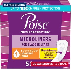 Poise Daily Microliners, Incontinence Panty Liners for Bladder Leaks, 1 Drop Lig