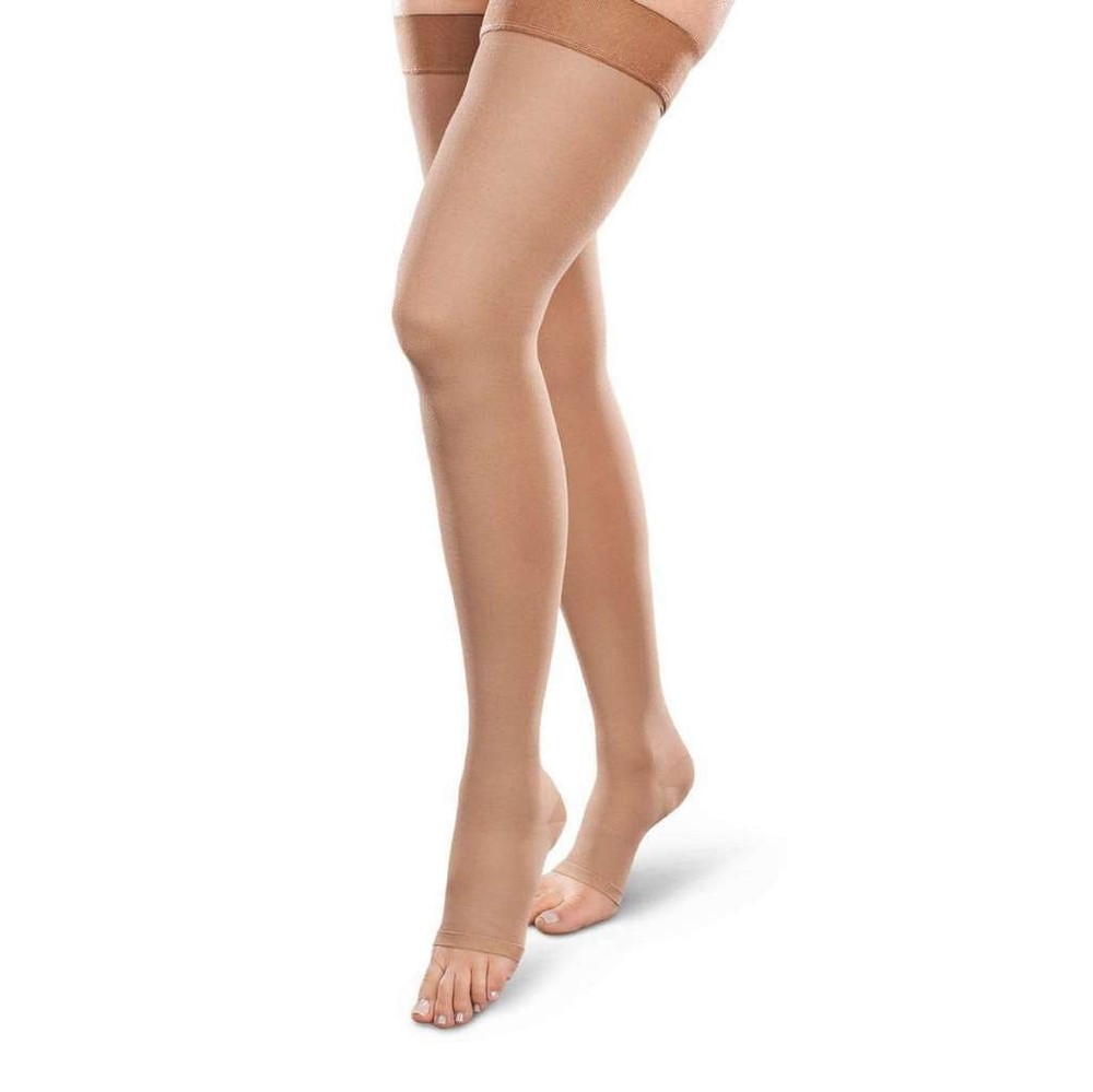 Therafirm Ease Opaque Open Toe, Thigh Highs 20-30mmHg (Sand) Medium Short