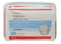 Sure Care Extra Protective Underwear, Small/Medium 34″- 46″ Moderate 20 Pack