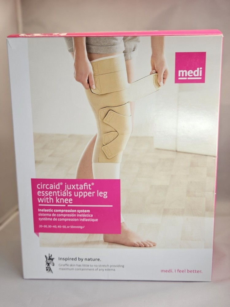 Medi Circaid Juxtafit Essentials Upper RIGHT Leg With Knee- Large, 35cm L, Beige