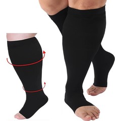 Open Toe 4XL Compression Socks Support Graduated Stockings Mens Women 15-20mmHg