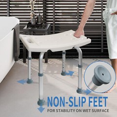 Adjustable Shower Chair 350Lb Bath Seat Non-Slip Adjustable Shower Stool Bench