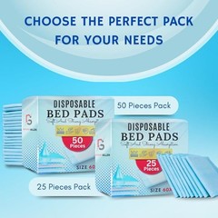 50x Disposable Incontinence Bed Pads 90 x 60cm–Highly Absorbent Sheets Bed Mats