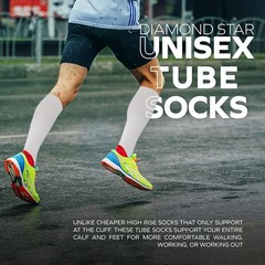 6 Pairs Men’s Over the Calf Tube Socks, Cushioned Cotton Athletic Knee High S…