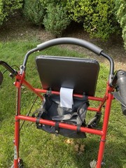 Drive 4-Wheel Rollator Walker Red/Black Padded Seat, Backrest, Handbrakes