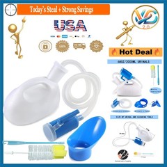 Unisex 2000ML Portable Urinal Bottle with Hose & Brush for Men Women Travel