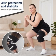 Knee Brace for Plus Size Men & Women (XL/2XL/3XL) – Extended Adjustable Suppo…