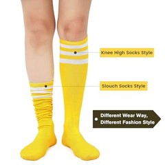 Women’s Knee High Athletic Socks Stripes Tube Sport One Size B Pack Black