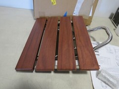 lesolar Folding Shower Seat Home Care Wall Mounted Teak 15″ 330 lb Capacity
