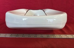 Vintage 1940s Jones Relax White Black Edge Porcelain Enamel Metal Bed Pan