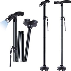 Ergonomic LED Walking Cane with Wrist Strap