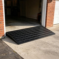 No-Install Rubber Threshold Ramp for Doorways & Garage Entrances Indoor Outdoor