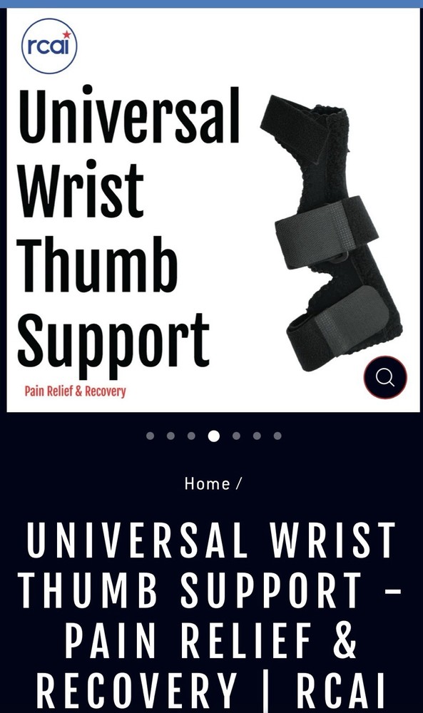 RCAI Universal Wrist Thumb Support Large Fits Left or Right hand Large