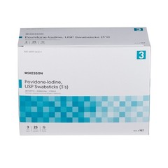 Select Impregnated Swabstick 4in 10% Povidone-Iodine Sterile, Box of 75