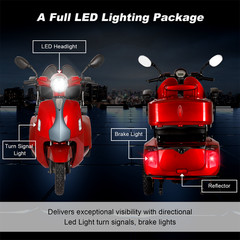 350W 3 Wheels Foldable Mobility Scooter Ice Cooler Box Camping Fishing
