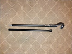 Walking Cane Decorative Cobra Snake Head Handle, Pewter, Metal