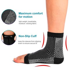 1Pairs Ankle Brace Support Fasciitis Pain Compression Toeless Socks Foot Relief