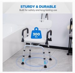 Shower Chair Rotating Swivel Seat Medical Bath Chair With Backrest