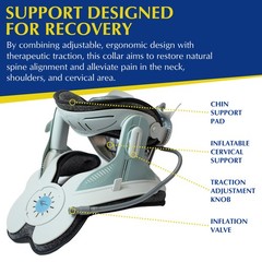 Cervical Neck Air Traction Collar & Stretcher- Neck and Shoulder Pain Relief