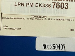 WALK-HERO Size G Medical Orthotic Insoles M 10-10.5/ W 12-12.5