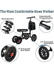 BlessReach WB-2208T All Terrain Knee Scooter Foldable Disc Brake Walker