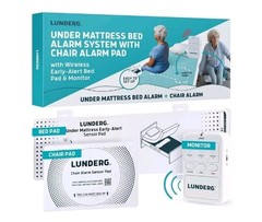 Lunderg Undermattress Bed Alarm for Elderly Adults & Chair Alarm Set – Wireless