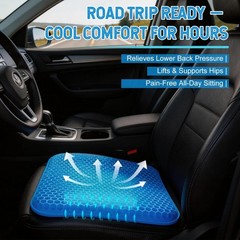 Ergonomic Gel Seat Cushion, Extra Thick for Office Chair Comfort, Wheelchair Pad
