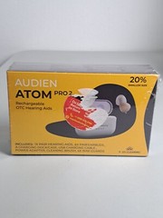 Brand New AUDIEN ATOM PRO 2 Rechargeable OTC Hearing Aids- SEALED