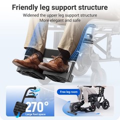 Ultra-Lightweigh Electric Wheelchair Folding Lightweight 500W 12Ah SOS LED