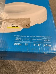 Carex Economy White Plastic Raised Toilet Seat 5-1/2″ Height up to 300 lbs