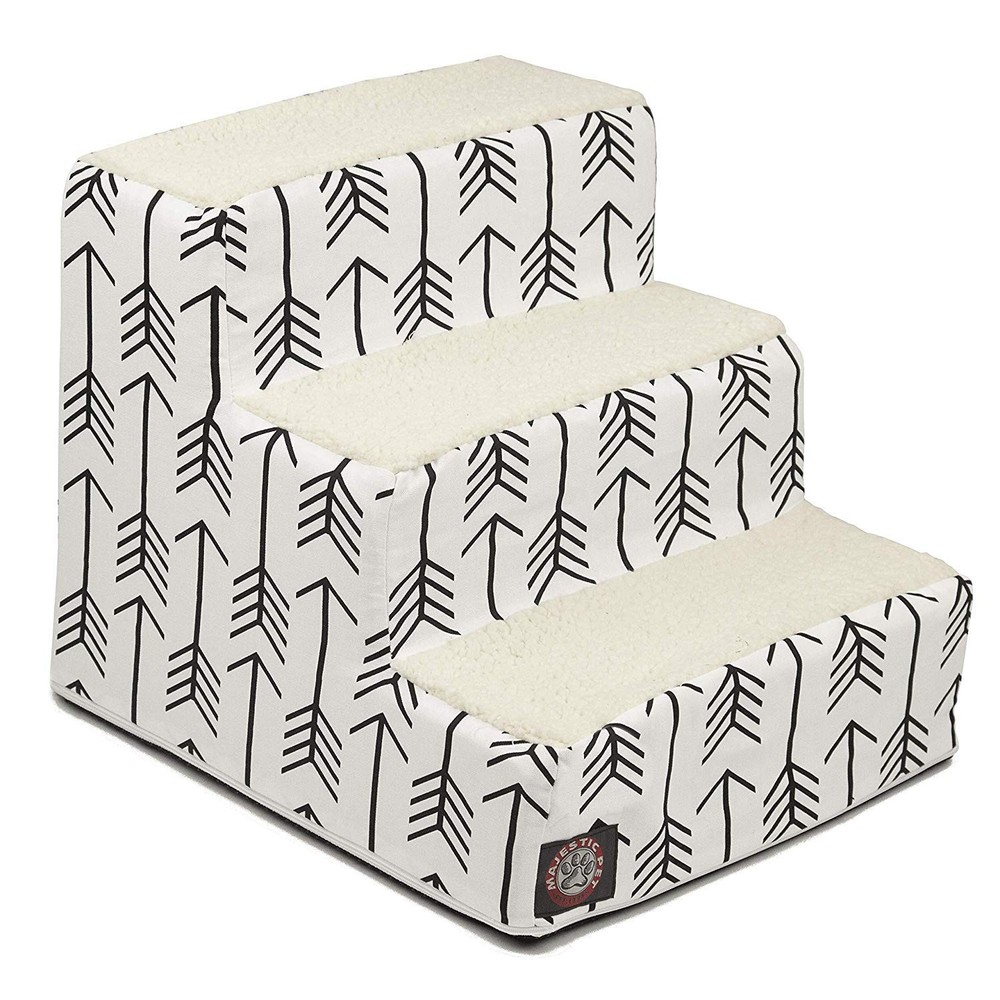 Majestic Pet 3 Step Portable Dog Stairs For Small Dogs To Get On Bed Supports