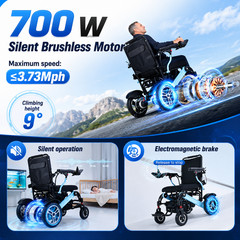 Only 16lbs Ultralight weight Foldable Transport Wheelchair, Double Handbrake