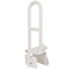 Vaunn Adjustable Bathtub Safety Rail Shower Grab Bar Handle, Stainless White