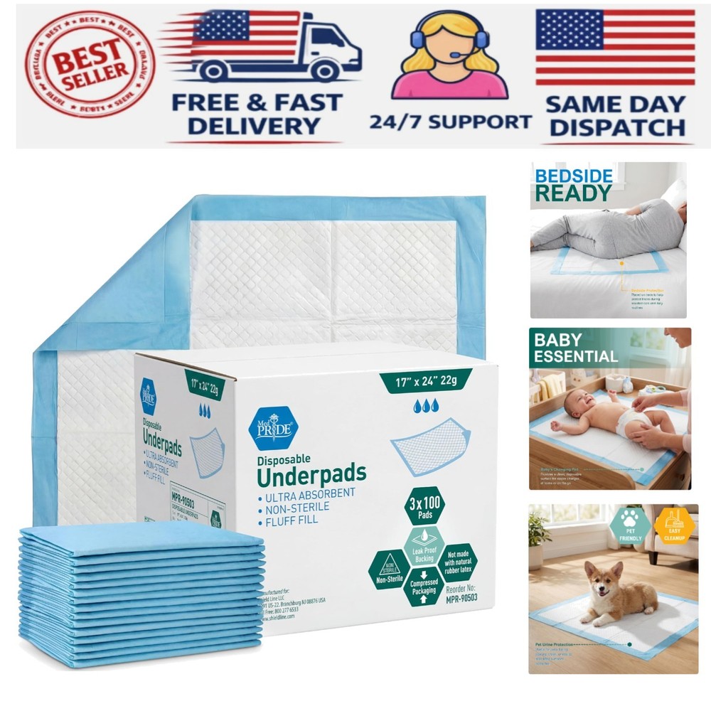 Thick Disposable Underpads | 17“ x 24“ – Ideal for Incontinence & Pet Training