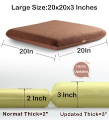 Recliner Cushion for Elderly with Memory Foamches Large Square 20x20x3 In Grey