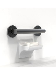 AquaChase ADA Compliant Matte Black Stainless Straight Grab Bar 9in 500 lb