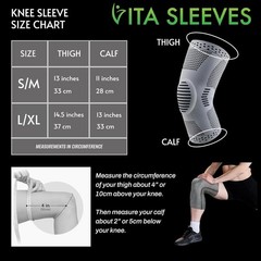 Vita Sleeves Knees 7 Zone Support Sleeve Knee Brace Small/Medium Breathable