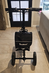 BlessReach Knee Walker Scooter 4-Wheel Manual w/ Storage Compartment Black
