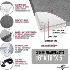 Booster Cushion for Adults – 16x16x5 Medium-Firm Seat Cushion for Home, Office,
