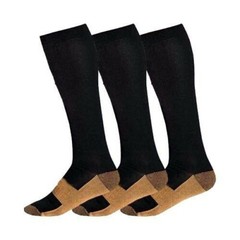 3 Pack Cotton Compression Socks (20-30mmHg) Moisture Wicking Support Stocking