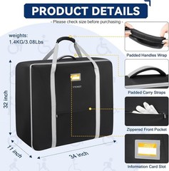 Water-Resistant 34″ L Wheelchair Travel Bag with Double Zippers & Padded Handles