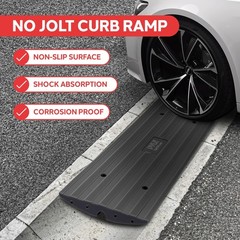Car Driveway Curb Ramp – Heavy Duty Rubber Threshold Ramp – Also for Loading Doc