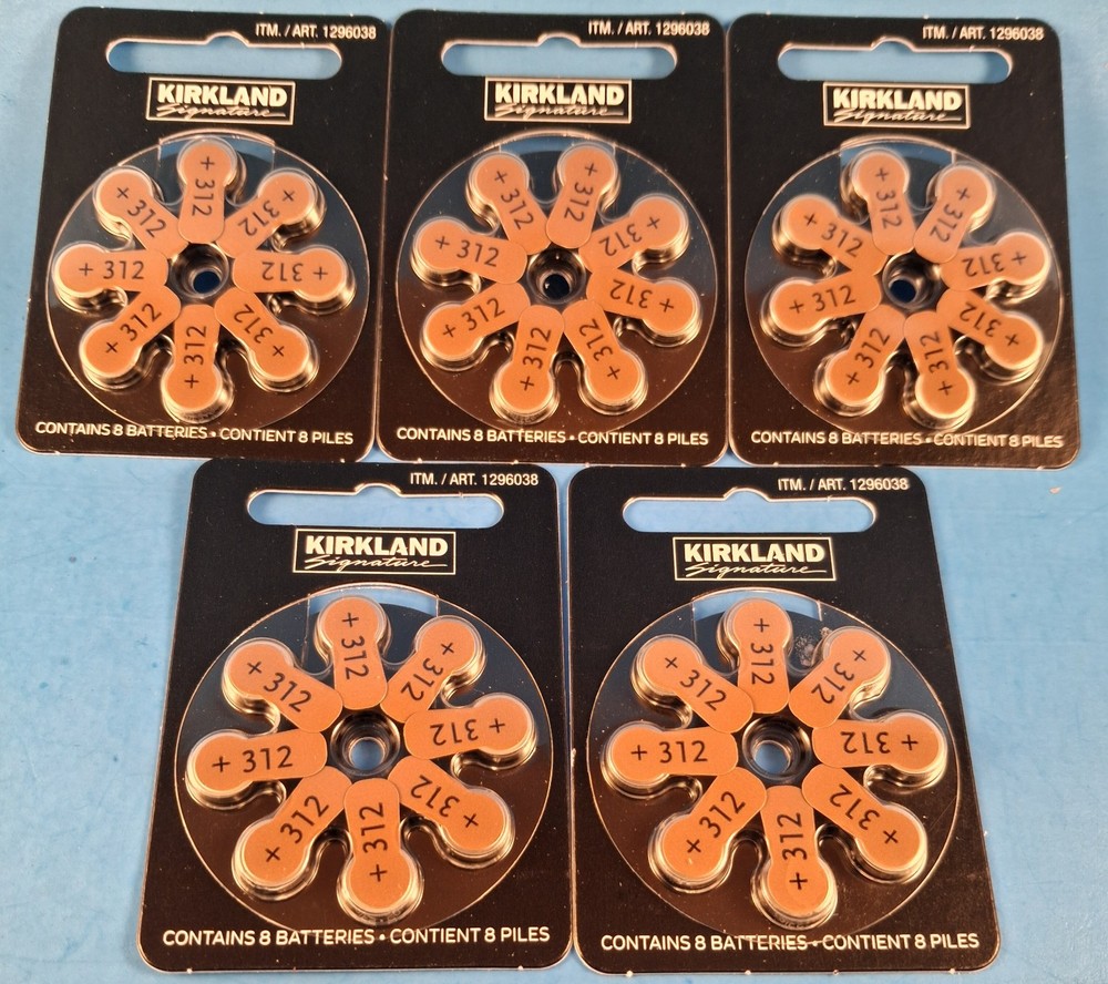 40ct Kirkland Signature Hearing Aid Batteries #312 Zinc Air☆Long Lasting!☆NEW☆