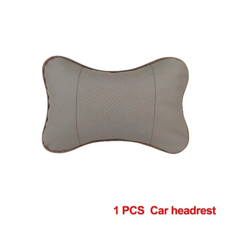 Car Neck Pillow PU Leather Headrest Cushion Universal Auto Seat Support Soft