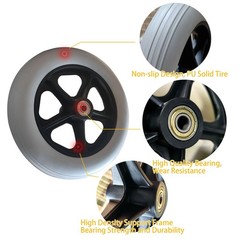 2 PCS 8 x 1.5 Inch Solid Wheels for Rollator Walker Folding Hand Truck Access…