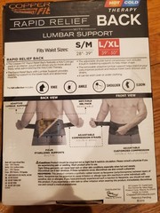 NEW Copper Fit Rapid Relief Back Support Belt 3-in-1 Hot Cold Therapy