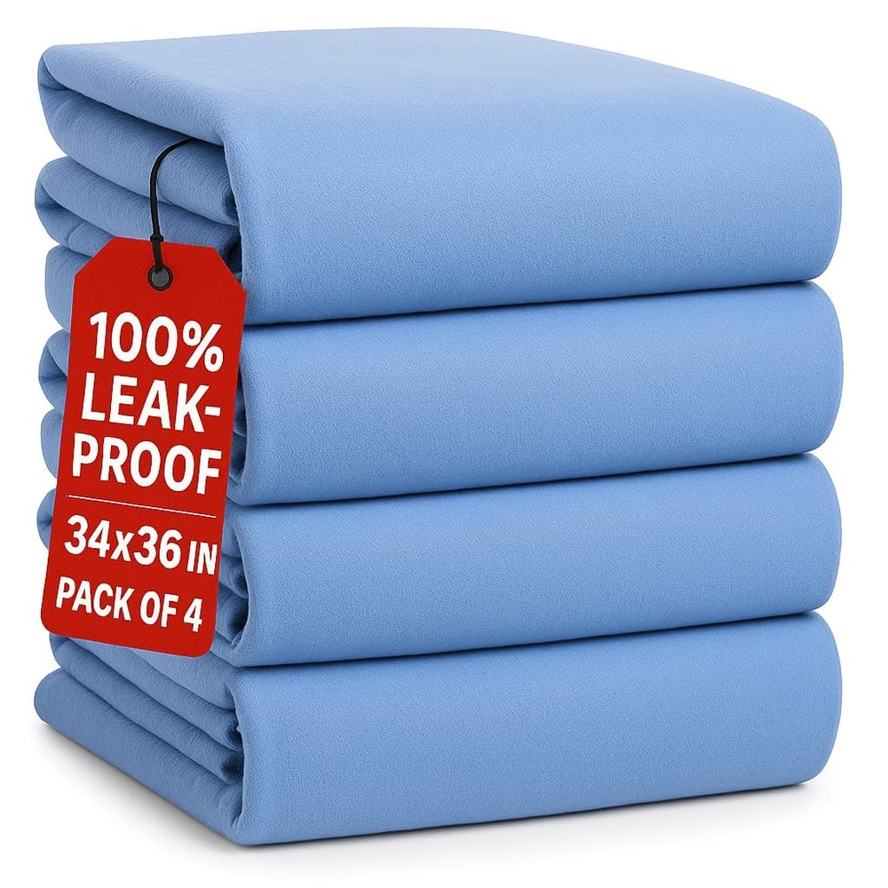 Epicessentials Incontinence Bed Pads Washable Waterproof – 34″ x 36″ Reusable…