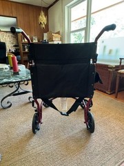 Lightweight Transport Wheelchair – Red