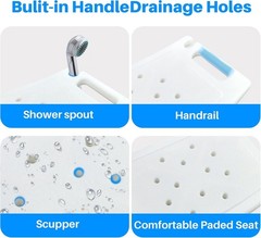 Shower Chair Seat 350lb Bath Stool Padded Height Adjustable Bathtub Seat Bench