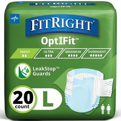 Adult Diapers Large 44–56 in Disposable Leak-Proof Absorbent 20 Briefs per Bag